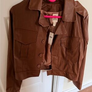 Anthropologie Women's Brown Leather Jacket